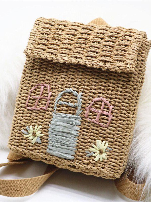 Home Design Straw Backpack