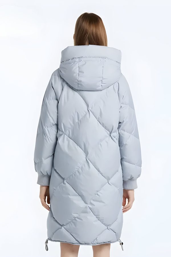 Hooded Zip-Up Long Puffer Coat