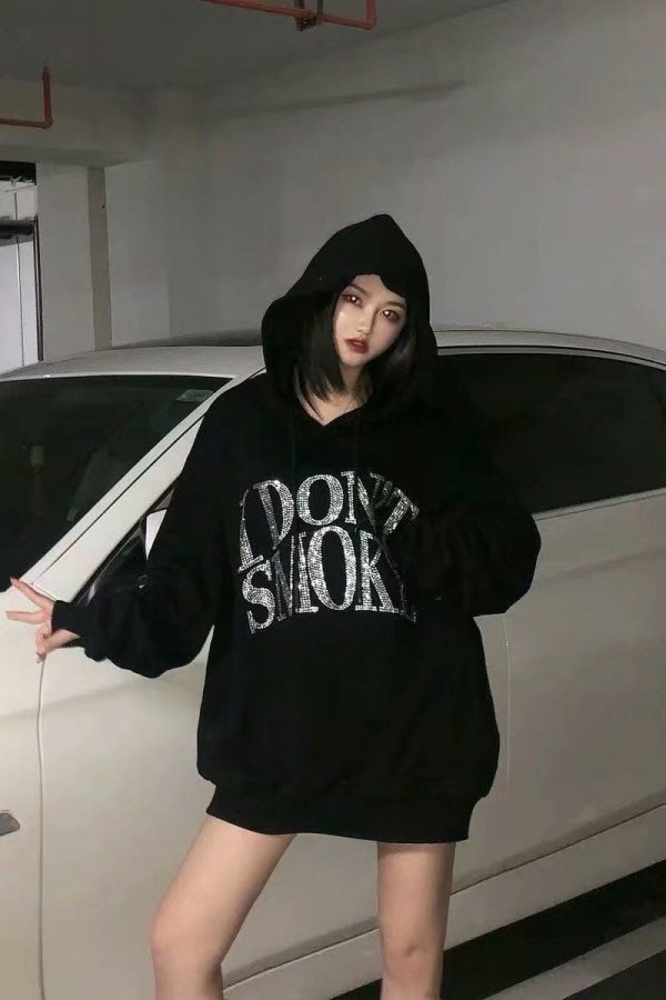 I Don't Smoke Rhinestone Hoodie