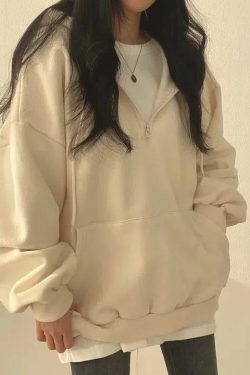 Indie Oversized Zip Up Hoodie