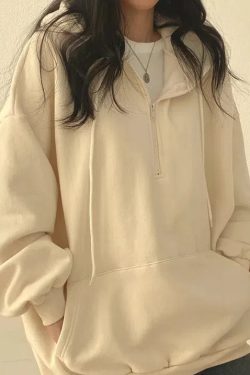 Indie Oversized Zip Up Hoodie