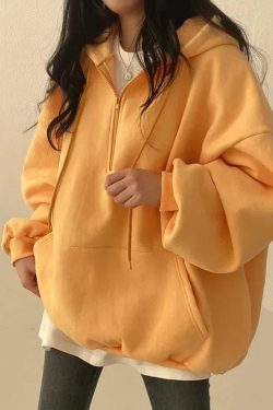 Indie Oversized Zip Up Hoodie