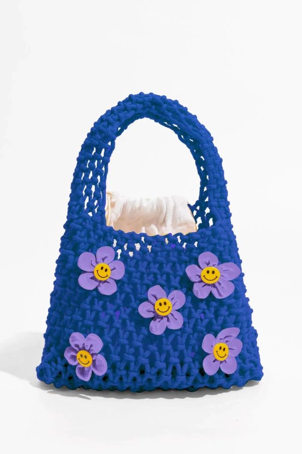 Indie Smiley Flowers Crochet Bag