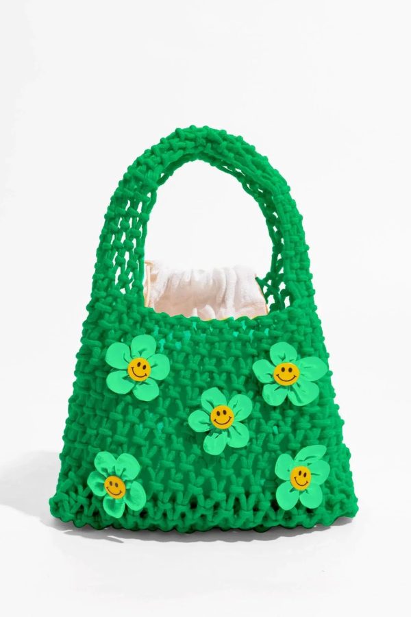 Indie Smiley Flowers Crochet Bag