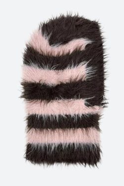 Indie Striped Fluffy Balaclava
