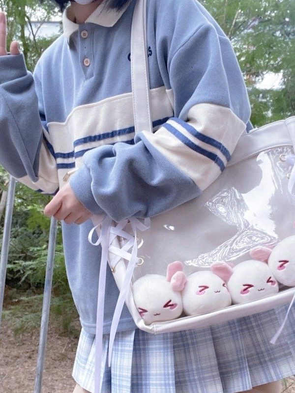 Ita Bag Layer Ribbon Deco Tote Bag Large