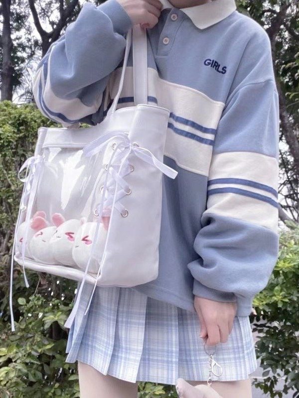 Ita Bag Layer Ribbon Deco Tote Bag Large