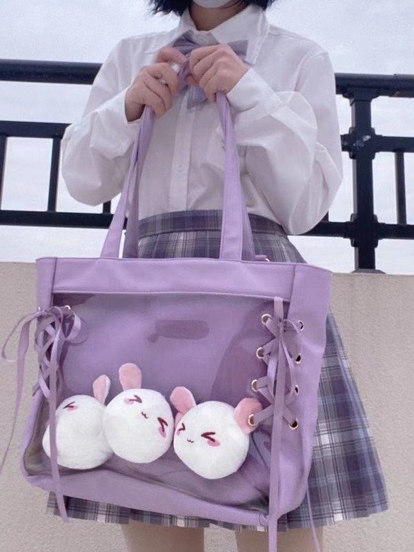 Ita Bag Layer Ribbon Deco Tote Bag Large