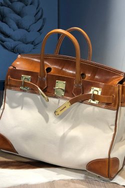 Italian Army Green Calf Leather Patchwork Tote Handbag