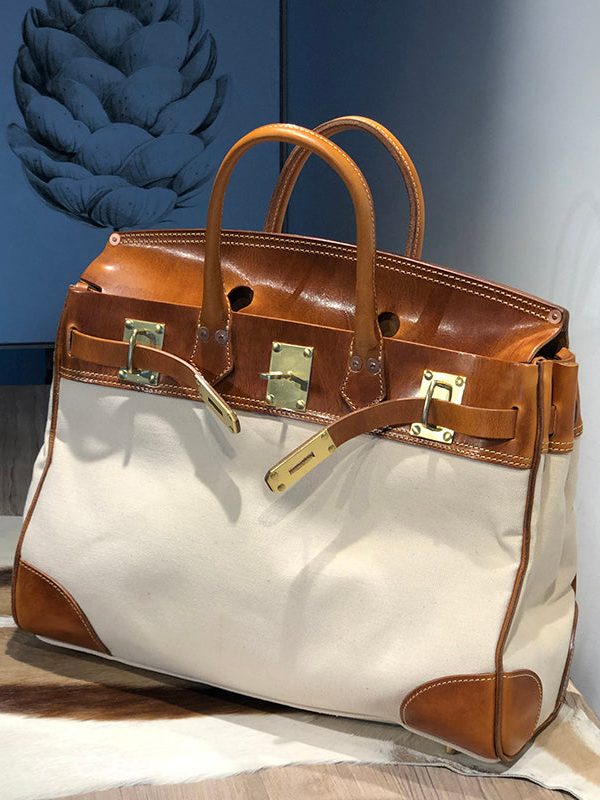 Italian Army Green Calf Leather Patchwork Tote Handbag