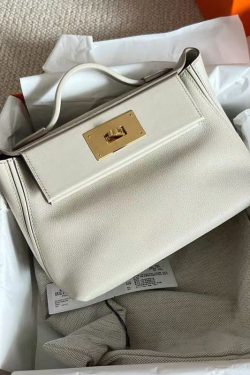 Italian Brown Calf Leather Durable Tote Handbag