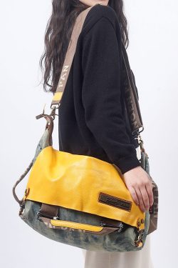 Italian Large Capacity Print Versatile Satchel Bag Handbag