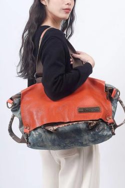 Italian Large Capacity Print Versatile Satchel Bag Handbag