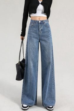Italian Light Blue Pockets High Waist Denim Pants Spring