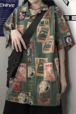 Japanese Figure Print Shirt