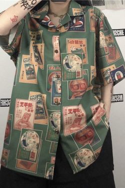 Japanese Figure Print Shirt