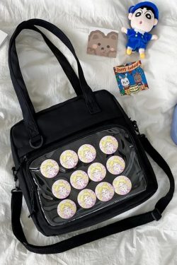 Japanese Ita Bag: Transparent Kawaii Shoulder Tote, Anime Pin Display