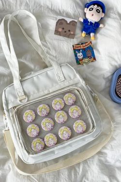 Japanese Ita Bag: Transparent Kawaii Shoulder Tote, Anime Pin Display
