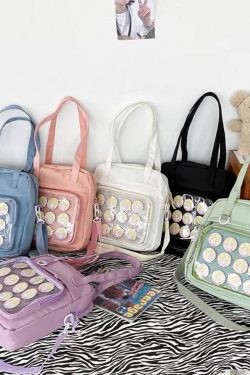 Japanese Ita Bag: Transparent Kawaii Shoulder Tote, Anime Pin Display