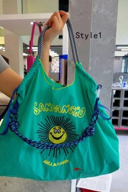 Japanese Style Embroidered Nylon Satchel Bag Handbag