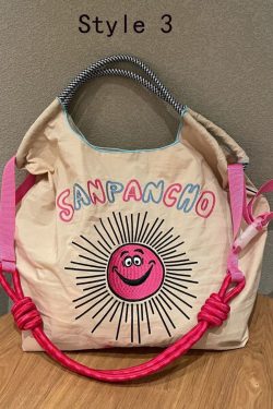 Japanese Style Embroidered Nylon Satchel Bag Handbag