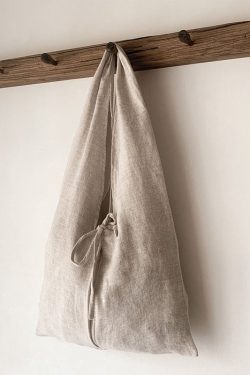 Japanese Style Linen Large Capacity Lace Up Shoulder Bag