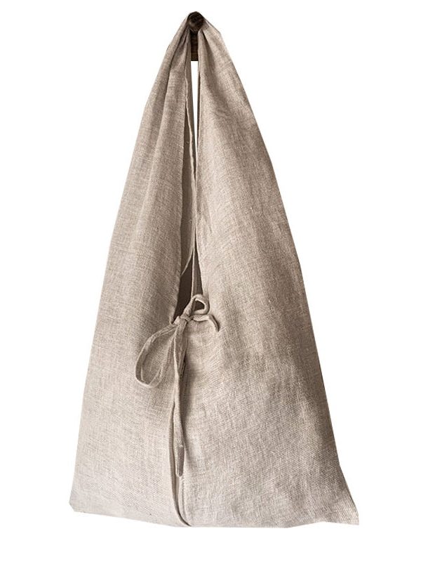 Japanese Style Linen Large Capacity Lace Up Shoulder Bag