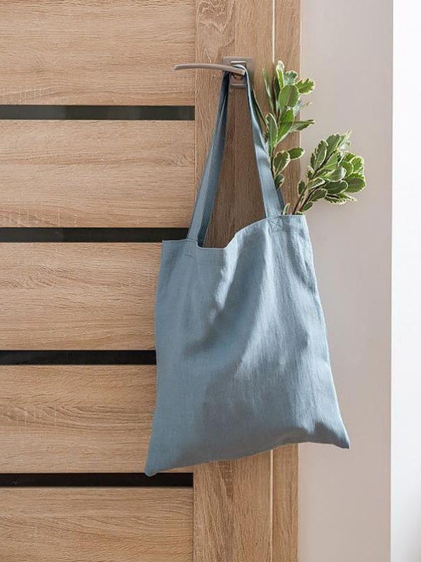 Japanese Style Vacation Large Capacity Linen Shopping Bag