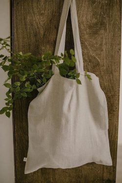 Japanese Style Vacation Large Capacity Linen Shopping Bag