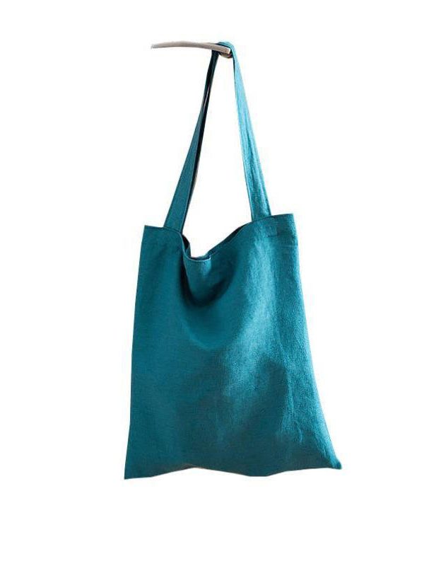 Japanese Style Vacation Large Capacity Linen Shopping Bag