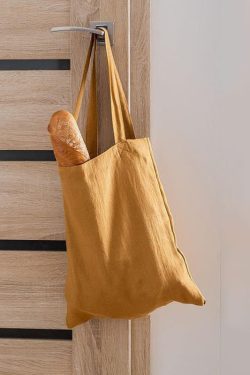 Japanese Style Vacation Large Capacity Linen Shopping Bag