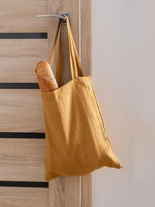 Japanese Style Vacation Large Capacity Linen Shopping Bag