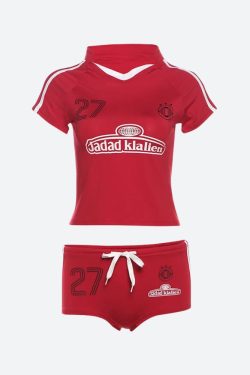 Jersey Top & Shorts Two Piece Set