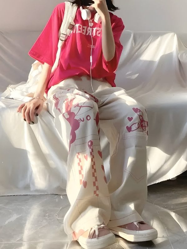 Kawaii Anime Girl Printed Pants