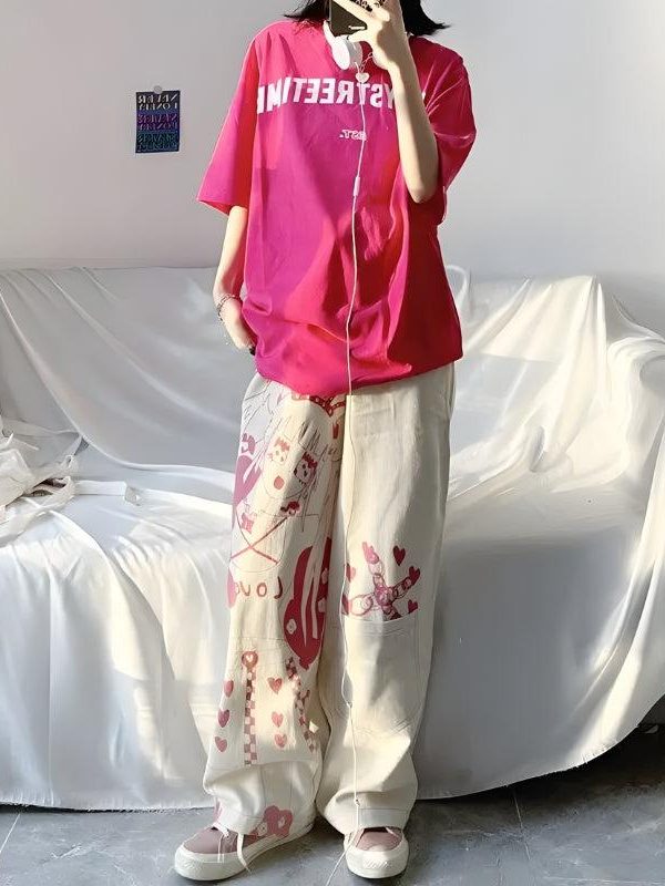 Kawaii Anime Girl Printed Pants