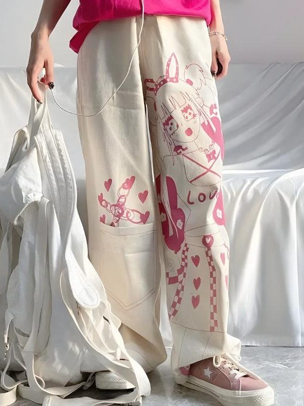 Kawaii Anime Girl Printed Pants