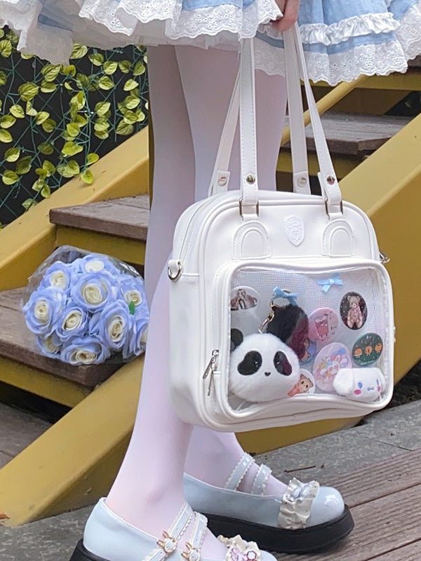 Kawaii Bear, Rabbit, Cat Square Student Ita Bag
