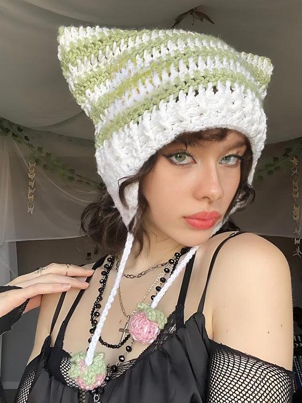 Kawaii Cat Ear Knitted Beanie