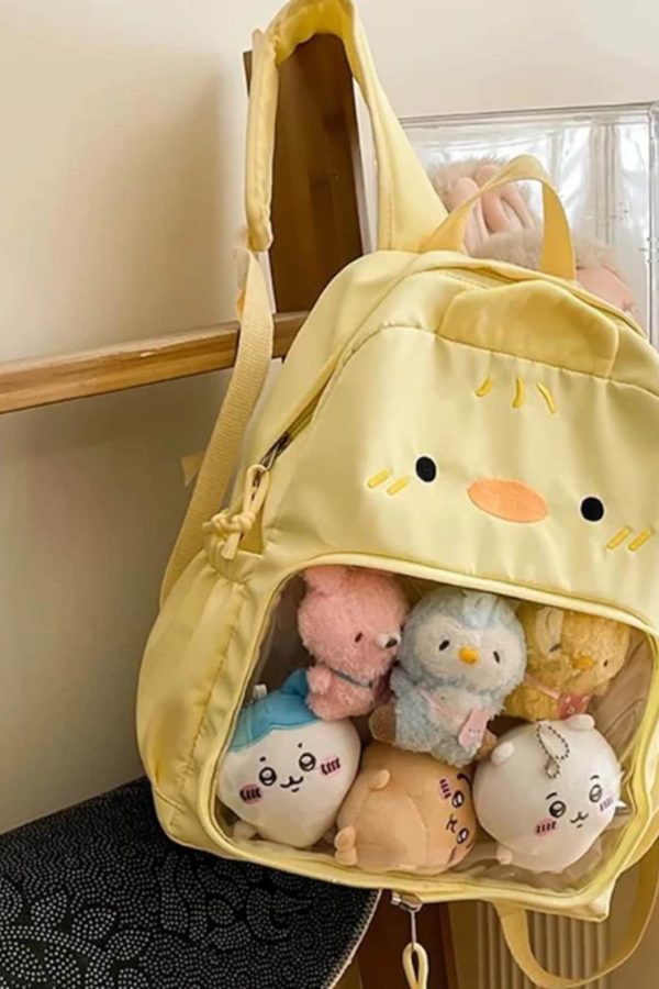 Kawaii Ita Backpack – Nylon Mochila with Clear Display Pocket