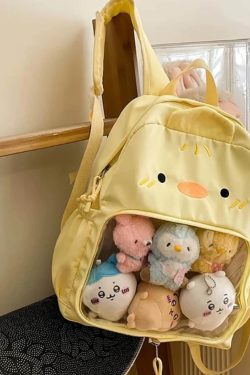 Kawaii Ita Backpack – Nylon Mochila with Clear Display Pocket