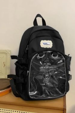 Kawaii Ita Backpack: Transparent Plush Doll Display - Anime School Bag