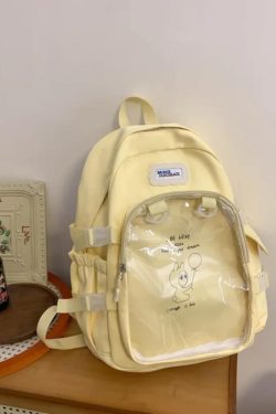 Kawaii Ita Backpack: Transparent Plush Doll Display - Anime School Bag