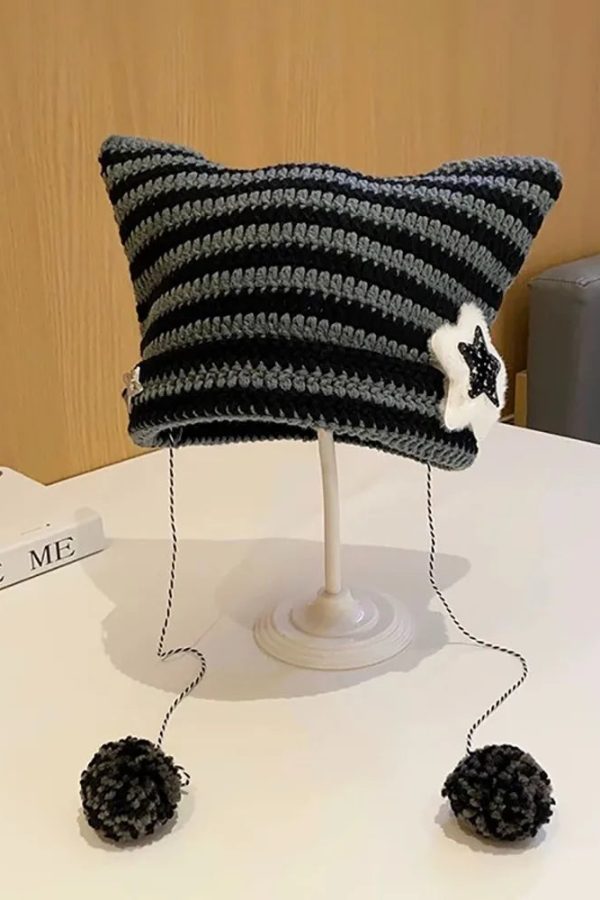Kawaii Knitted Cat Ear Beanie
