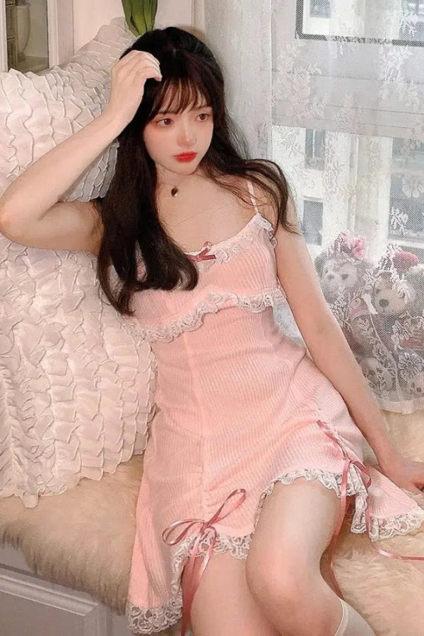 Kawaii Mini Dress & Crop Cardigan Two Piece Set