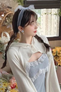 Kawaii Mini Dress & Crop Cardigan Two Piece Set