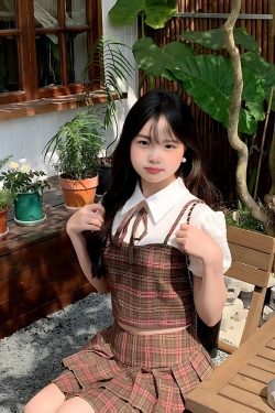 Kawaii Plaid Two Piece Set