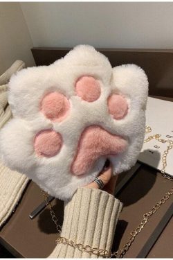 Kawaii Plush Paw Crossbody Bag