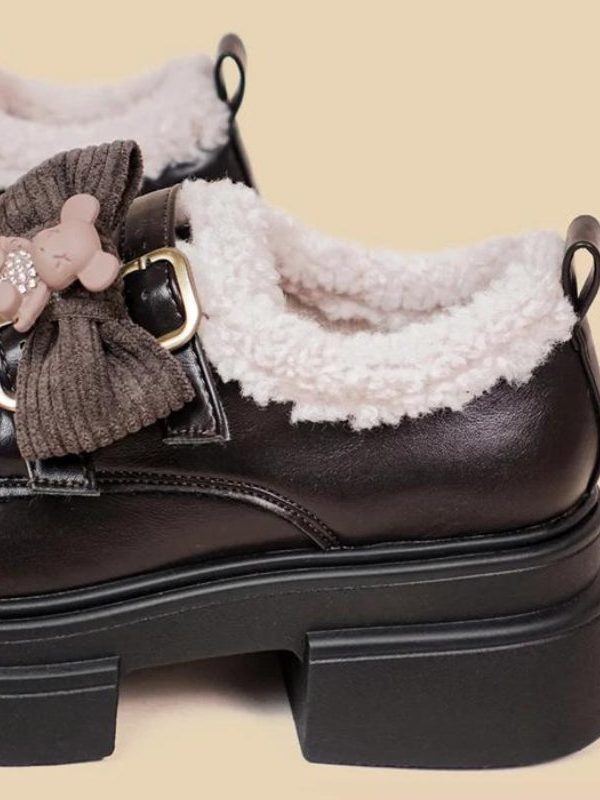 Kawaii Teddy Bear Platform Oxford Shoes