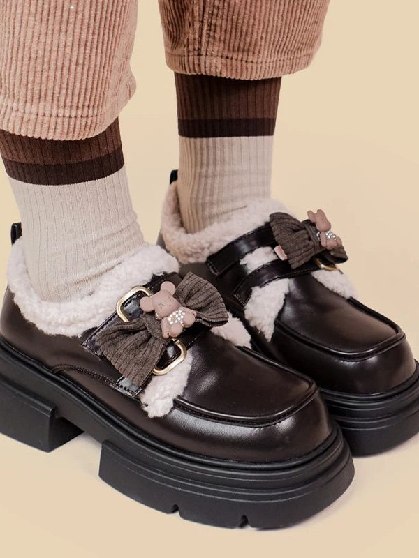 Kawaii Teddy Bear Platform Oxford Shoes
