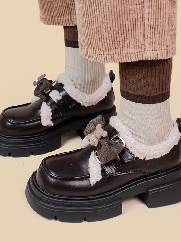 Kawaii Teddy Bear Platform Oxford Shoes